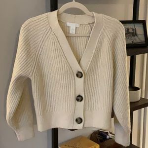 Small H&M Cropped Cream Cardigan